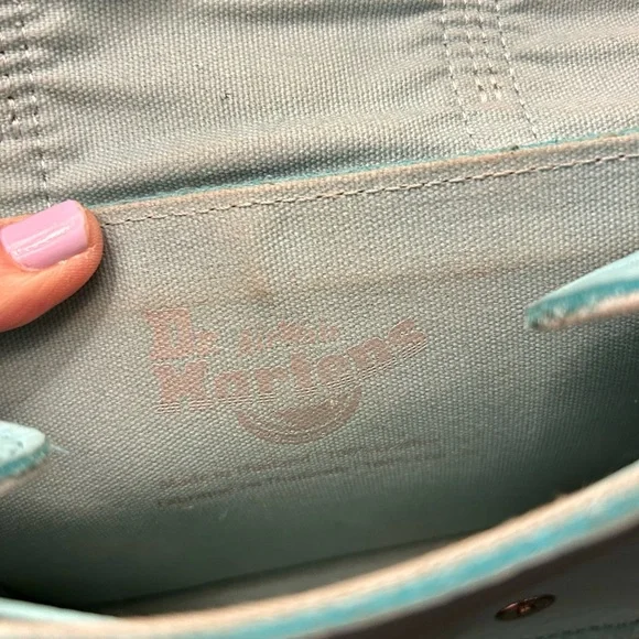 Dr. Martens Teal Green Genuine Leather Crossbody Saddle BAG Satchel - Picture 13 of 14